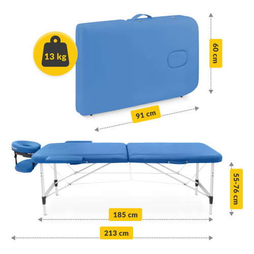 Массажный стол  4FIZJO Massage Table Alu W60 Blue - фото №7